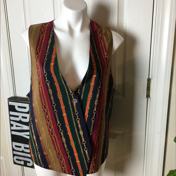 TALBOTS 100% Silk vest vintage style Size L - Picture 3 of 7